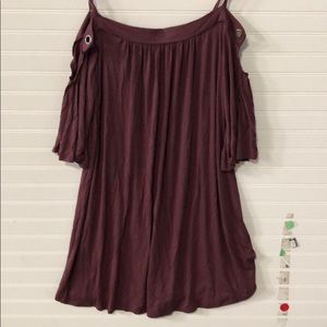 Christian Caliendo Maroon Off The Shoulder Dress